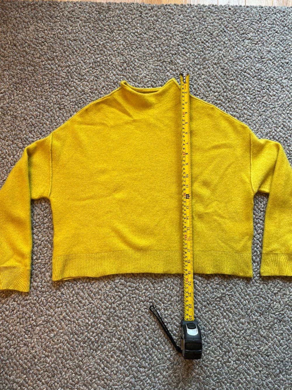 Anthropologie Pilcro The Alani Mock Neck Cashmere Sweater XSP Mustard Yellow